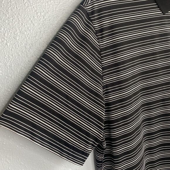 Nike Golf Mens Size XXL Dri-Fit Performance Black White Striped Polo Shirt - Picture 5 of 9